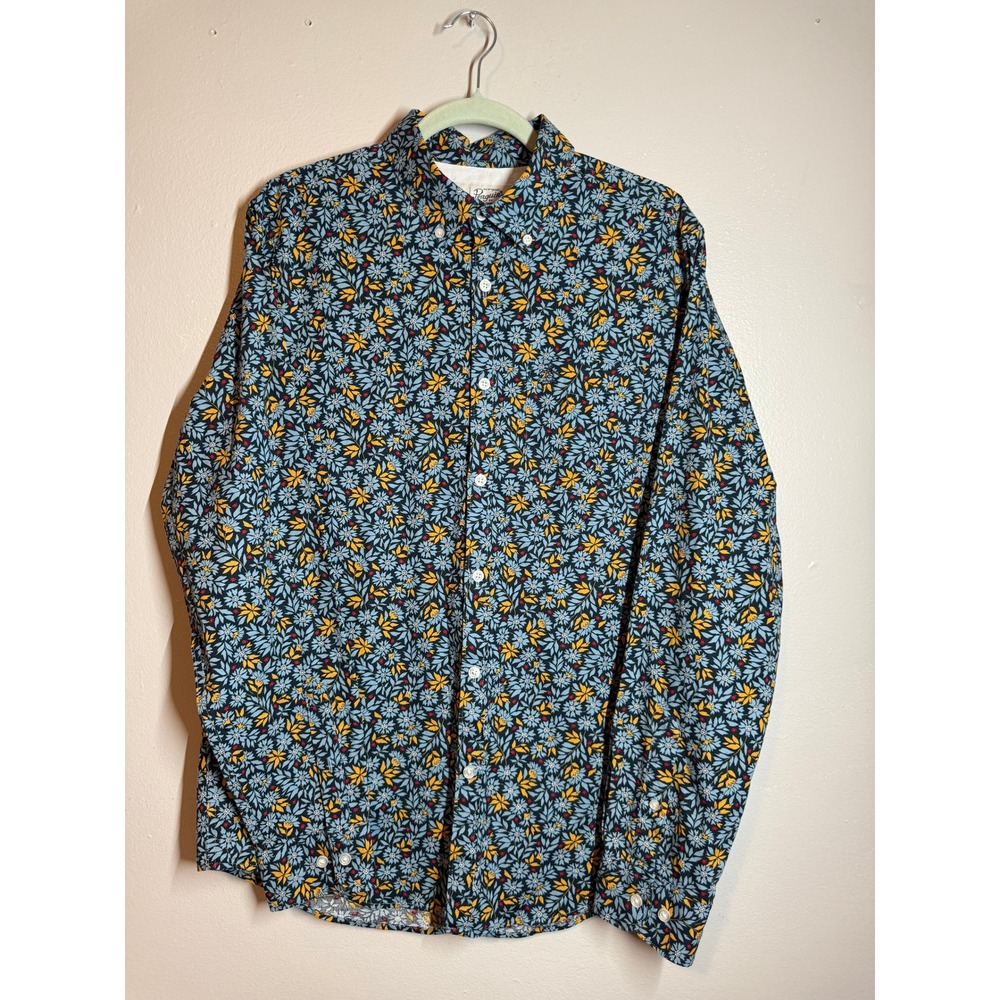 Original Penguin Men's Long Sleeve Button Down Floral Ditsy Print Shirt
